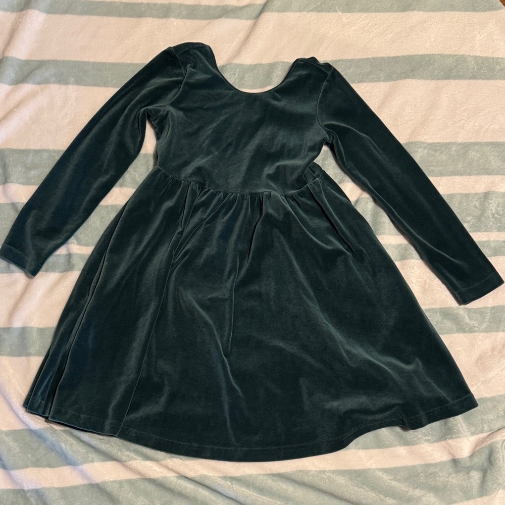 Hanna Andersson Forest Green Velvet Dress